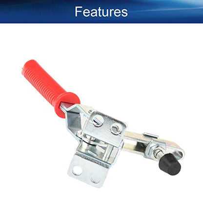 Auniwaig Hold Down Toggle Clamps Vertical Red Hand Tool Holding Capacity Heavy Duty Toggle Clamp 442lbs Quick Release Tool 2Pcs - size: 200kg 2pcs