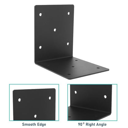 4 PCS Heavy Duty Steel Corner Brackets,6"x6"x5"L Right Angle Bracket - style: 7 Shape (6X6X5)