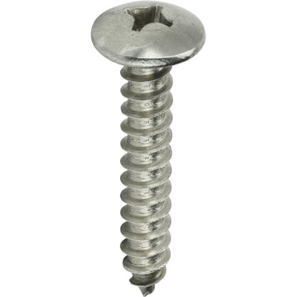 #0 x 1/2 Inch Truss Head Wood, Deck & Sheet Metal Screws, Full Thread, Phillips Drive, Stainless Steel 18-8, Bright Finish, Self-Tapping, Quantity 100 Pieces By Fastenere - size: #0 x 1/2"(100 PACK)