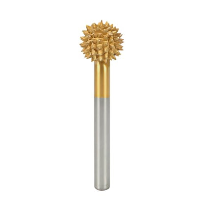 CAELUM Titanium-Coated Sphere Carbide Rotary Burr, 1/8" Coarse Carving Kit - color: Titanium Coated Sphere