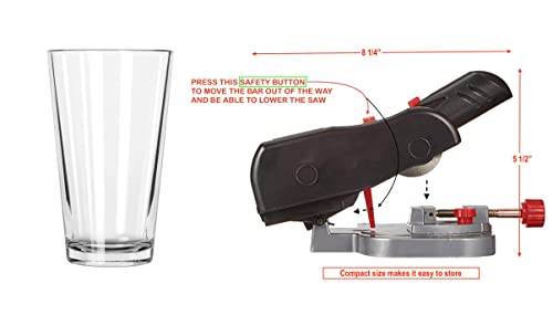 JOUNJIP Mini Miter Saw, Hobby Cut-Off Chop Saw with 8 Blades