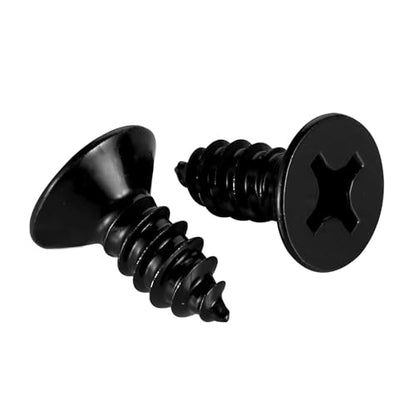 #8 x 3/8" Wood Screws Flat Head Fast Self Tapping Drywall Screws 18-8 Stainless Steel 304 Black Finish, 100 PCS - size: #8 x 3/8"