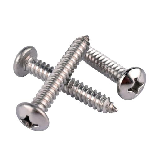 50Pcs #14 x 1-1/2" Phillips Pan Head Wood Screws 304 Stainless Steel 18-8 Self Tapping Screw - size: #14 x 1-1/2" (50pcs)
