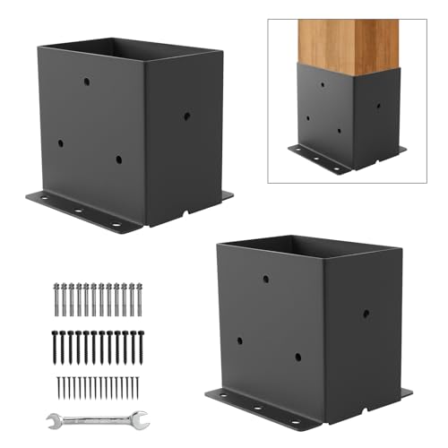 4"X6" Post Base 2PCS,Post Brackets(Inner Size 3.6"x5.6") 2mm Thick - size: 4''X6''