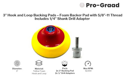2 Pack 3" Premium Hook & Loop Backing, Foam Backer Pad, 5/8-11 - style: 3"