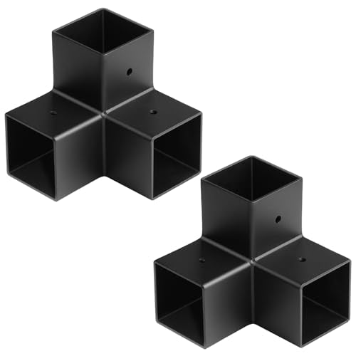 2 PCS 2" x 2" Square Tubing Connector, 3-Way Elbow Fitting