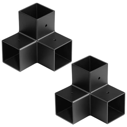 2 PCS 2" x 2" Square Tubing Connector, 3-Way Elbow Fitting