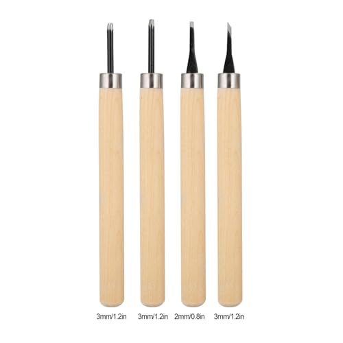 Stamp Carving Tools 4PCS Rubber Wood Carving Knife Tools