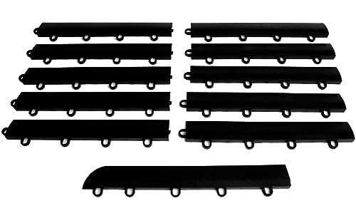 SnapLock Female Garage Floor Edge, 11 Pack, Fits Garage Tiles, Black - color: Black, size: 11 Pack, Female