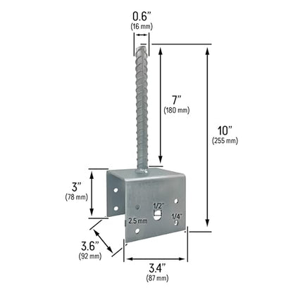 U Shaped 4x4 Deck Post Concrete Anchor Spike, Fence Post Base, Zinc Plated (4 Pack) - color: Zinc Plated, size: 4x4