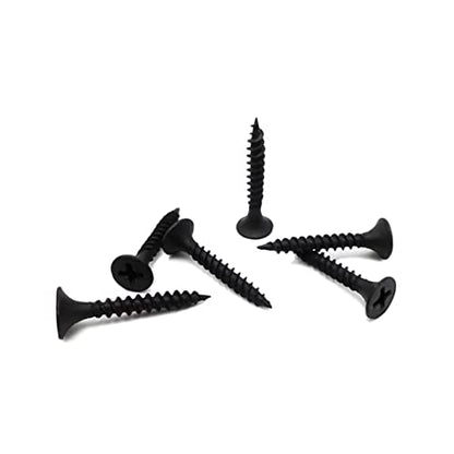 #6x1-1/8 Drywall Screws 320PCS Fine Thread Wood Screws 1 LBS Flat Truss Head Self Tapping Screws Black Phosphate Coated Stainless Fast Self Tapping LZDRY-024 - color: 1 LB, size: #6x1-1/8