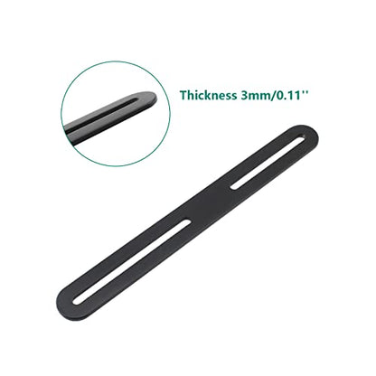 4 PCS Flat Straight Brace Brackets Mending Plates Repair Fixing Bracket with Slot, ULIFESTAR Heavy Duty Thicken SUS Corner Brace for Wood,Metal Bracket for Furniture Shelf Bed Table-8.27x0.94x0.12'' - size: Black 8.27 x 0.94 x 0.12 inches