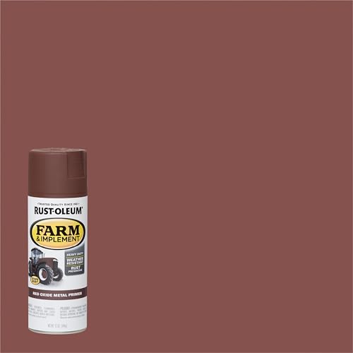 Rust-Oleum Farm & Implement Red Metal Oxide Primer Spray Paint - color: Red Metal Oxide Primer, size: 12 Ounce (Pack of 1)