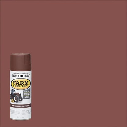 Rust-Oleum Farm & Implement Red Metal Oxide Primer Spray Paint - color: Red Metal Oxide Primer, size: 12 Ounce (Pack of 1)