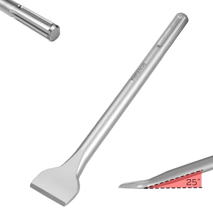 GEINXURN SDS MAX Chisels, 1 PC 1.6inx12in Self-Sharpening Tile Chisel, 40Cr Steel 25° Cranked Bent Chisel for Cinder Block, Concrete, Brick, Mortar, Masonry - color: 1 Pc Sds Max Bent Chisel