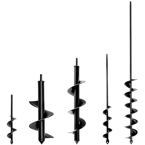 5PCS Garden Auger Drill Bit Set - 1.6x9 &1.6x16& 4x12 &3.5x16 & 2x32 inch - color: Black, size: 5PCS-1.6x9 & 1.6x16 & 4x12 & 3.5x16 & 2x32 in