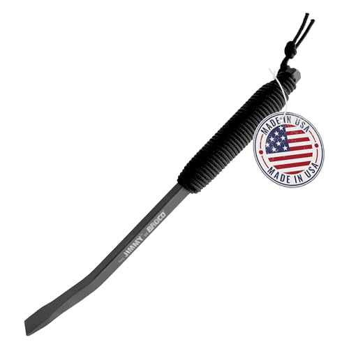 Broco Jimmy Tactical Pry Bar, EDC, Rescue & Breaching Tool, Durable Steel, Comfort Grip, Nail Puller Tool, Crowbar, 10.5inch Prybar