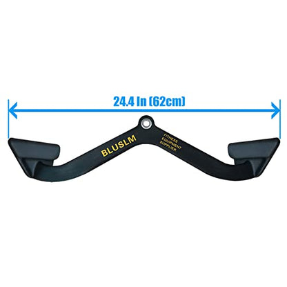 BLUSLM LAT Pull Down Bar for Cable Machine, LAT Pulldown Attachments T-bar V-bar Cable Attachment for Gym, Back Tricep Strength Training Handle - size: 24.4 Inch-1 Pack