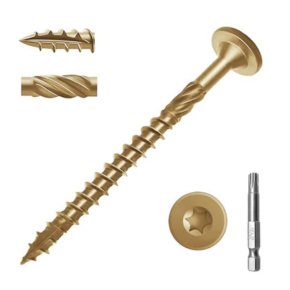 3 Inch 50Pcs Yellow Deck Screws - color: Yellow, size: #14×3"