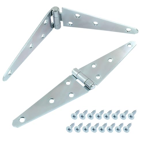 Hordion 2Pcs Strap Hinge Shed Door Hinges, 5 Inch Heavy Duty Gate Hinges - size: 5 Inch, 2Pcs