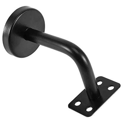 KEILEOHO 6 Pack Handrail Brackets, Stainless Steel Handrail Holder, Wall Mount Stairway Railing Bracket, Black Flat Handrail Bracket Stair Rail Brackets for Guardrail, Staircase, Banister
