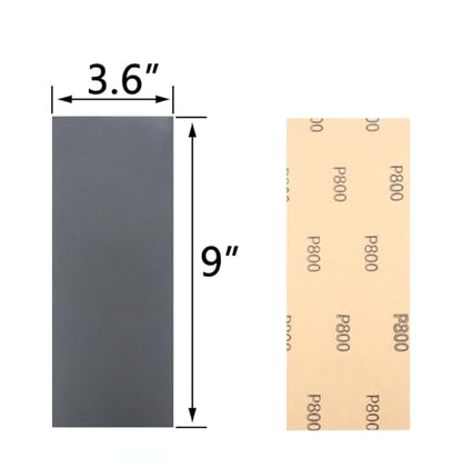 30Pcs 9 x 3.6 Inchs 800 Grit Wet and Dry Handmade Universal Sanding Sheets, Suitable for Woodworking Furniture/Automobiles/Metal/Lacquer Polishing Sandpaper - style: 800 Grit