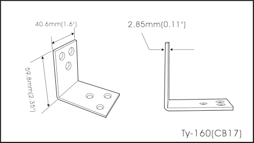QCAA Heavy Duty Wider L Bracket 3.0mm(0.118") Thickness, 90 Degree, for Wooden Frame Bed Furniture Bookshelf, 60 x 60 x 40 x 3.0 mm, Made in Taiwan, 24 Pack - color: 60mm, size: 24 Pack