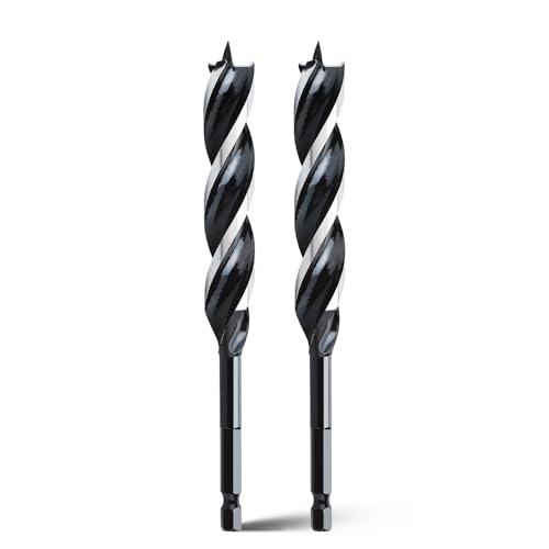 2PCS 5/8"x6" Auger Drill Bit for Wood,Hex Shank Tri Flute Drill Bit - size: 5/8"x6"(2pc)