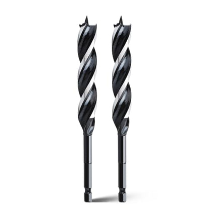 2PCS 5/8"x6" Auger Drill Bit for Wood,Hex Shank Tri Flute Drill Bit - size: 5/8"x6"(2pc)