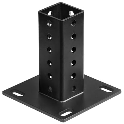 1 Pack 2" x 2" Square Sign Post Anchor Base, Black