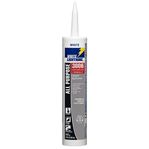 White Lightning 3006 Advanced Formula Caulk, W12AF0010, White, 10 fl. oz., Cartridge
