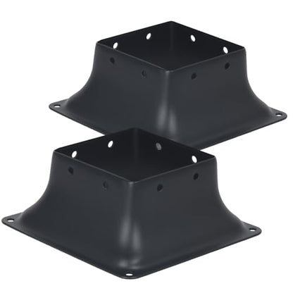 WellMade 4x4 Post Base 2 Pack, Structural Post Anchor Bracket in Heavy Duty Carbon Steel, Black Powder-Coated Finish for Deck Supports, Fencing & Outdoor Projects - size: 2 Pack