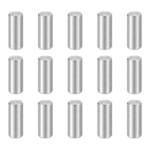 HARFINGTON 15pcs Dowel Pins M4(4mm) x 10mm 304 Stainless Steel Cylindrical Shelf Support Peg Pin Rod Fasten Elements for Metal Devices Wood Furniture DIY Installation, Silver - size: M4 x 10mm