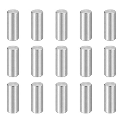 HARFINGTON 15pcs Dowel Pins M4(4mm) x 10mm 304 Stainless Steel Cylindrical Shelf Support Peg Pin Rod Fasten Elements for Metal Devices Wood Furniture DIY Installation, Silver - size: M4 x 10mm