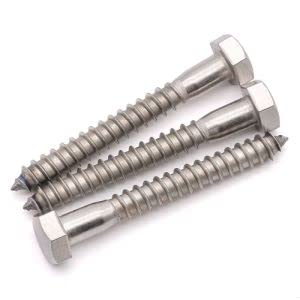 (6 PCS) 3/8 x 3-1/2" Stainless Steel Hex Lag Screws Bolts, 304 Stainless Steel Hexagon Head Lag Wood Screws, Partial Thread, by RoyceMart - size: 3/8 x 3-1/2"