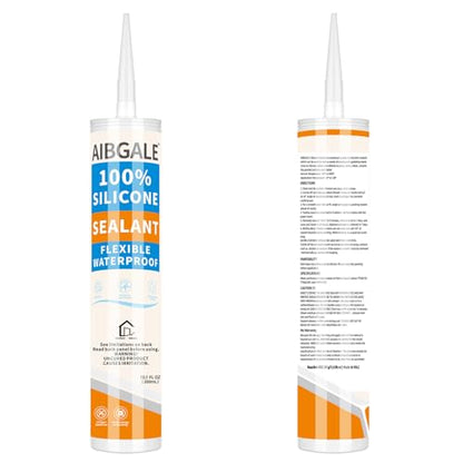 Silver Silicone Sealant, All-Purpose 100% Silicone Caulk, Waterproof Stronger Adhesion, Shrink Crack Proof Caulking for Aquarium, Stainless Steel, Aluminum, Basements, 10.1 Oz (Silver) - color: Silver