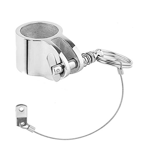 NRC&XRC 4PCS Quick Release Pin Bimini Top Pins 1/4" with Lanyard for Boat Bimini Top Deck Hinge Or Jaw Slide Clamp Bracket Marine Hardware (Quick Release Pin with Ring)