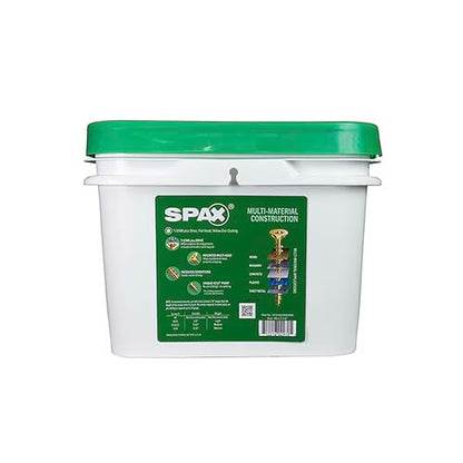 SPAX #8 x 1-1/2" Interior Flat Head Wood Screws Construction Framing Torx T-Star Plus (2500 EA) Bulk Pail Includes 4 Bits Countersunk Flush Finish - size: #8 x 1-1/2"