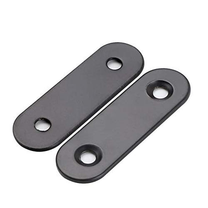 Flat Corner Brace Plates, Stainless Steel, Black, Pack of 30