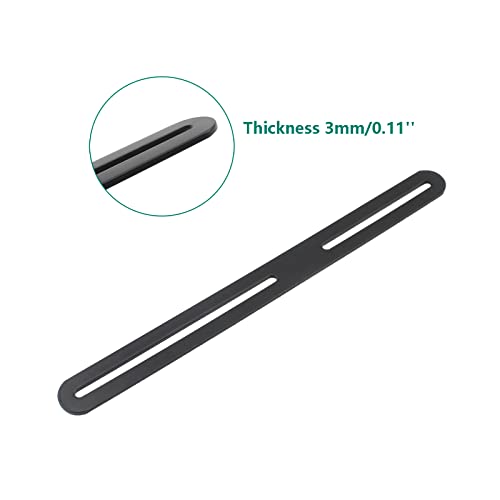 4 PCS Flat Straight Brace Brackets Mending Plates Repair Fixing Bracket with Slot, ULIFESTAR Heavy Duty Thicken SUS Corner Brace for Wood,Metal Bracket for Furniture Shelf Bed Table-10.83x0.94x0.12'' - size: Black 10.83 x 0.94 x 0.12 inches