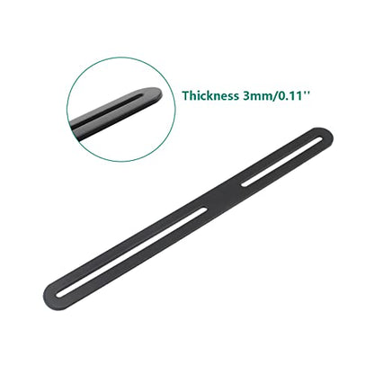 4 PCS Flat Straight Brace Brackets Mending Plates Repair Fixing Bracket with Slot, ULIFESTAR Heavy Duty Thicken SUS Corner Brace for Wood,Metal Bracket for Furniture Shelf Bed Table-10.83x0.94x0.12'' - size: Black 10.83 x 0.94 x 0.12 inches