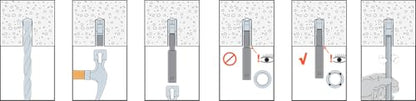 Simpson Strong-Tie DIAB50 Lipped Drop-in Internally Threaded Anchor - for 1/2-in. Rod, Zinc Plated Carbon Steel Construction, Positive-Set Marking System (50-Qty)