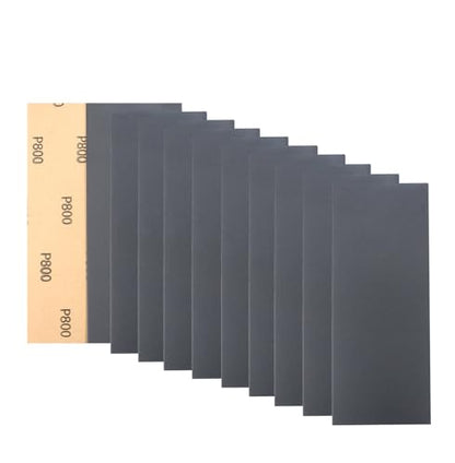 30Pcs 9 x 3.6 Inchs 800 Grit Wet and Dry Handmade Universal Sanding Sheets, Suitable for Woodworking Furniture/Automobiles/Metal/Lacquer Polishing Sandpaper - style: 800 Grit