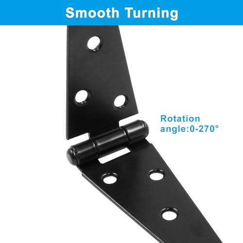 Hordion 4Pcs Strap Hinge Shed Door Hinges, 5 Inch Heavy Duty Gate Hinges - size: 5 Inch, 4Pcs