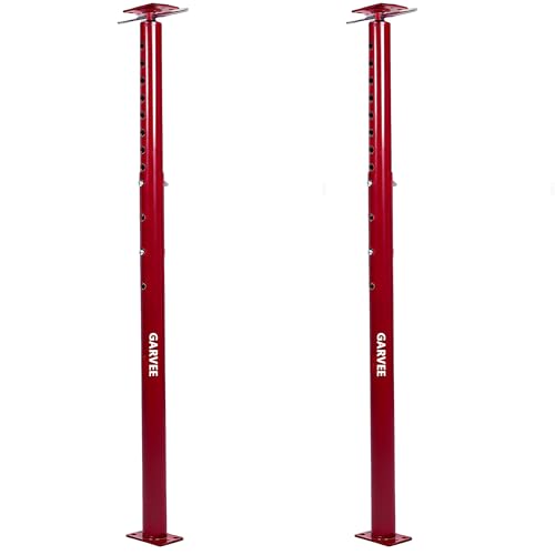 Garvee 2 Pack Jack Post, 53"-93" Height Range, House Floor Jack for Leveling, 18000 LBS Lifting Joist Beam Basement Jacks, Adjustable House Jacks for Lifting - color: Red/53"-93"