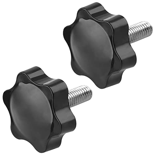M8 x 20mm Thread Star Knob, 2Pcs - size: M8 x 20mm, style: Hexagonal Handle
