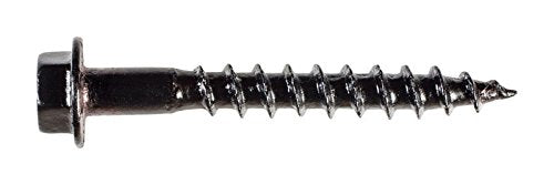 Simpson Strong-Tie 5005066 Wood Screws - No.10 x 1.5 In. Hex, Black, Pack of 50