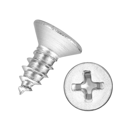 100pcs Phillips Wood Screws #8x3/8 304 Stainless Steel Silver - color: Silver, size: #8x3/8"