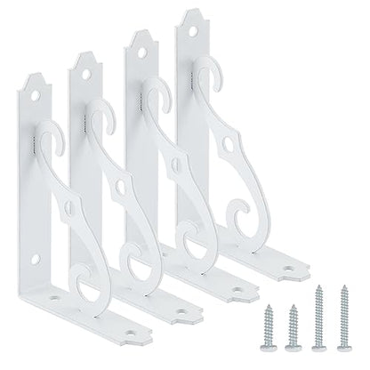 HOME MASTER HARDWARE Decorative Shelf Brackets, 5x3.5 inch, White, 4 Pack - size: 5 x 3 1/2 Inch, style: White-4Pack