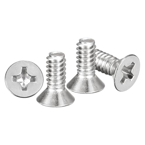 METALLIXITY #4-40x1/4 Phillips Flat Head Bolts 304 Silver 50Pcs - color: Silver, size: #4-40x1/4"
